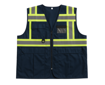 Grökren Örme Reflektifli Siyah Yönetici/Mühendis İkaz Yeleği